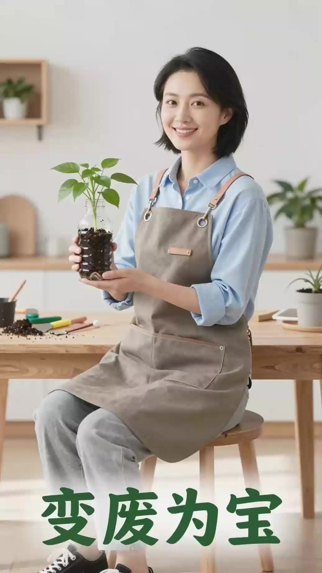 矿泉水瓶裁一截，当成花盆种菜养花超合适。
