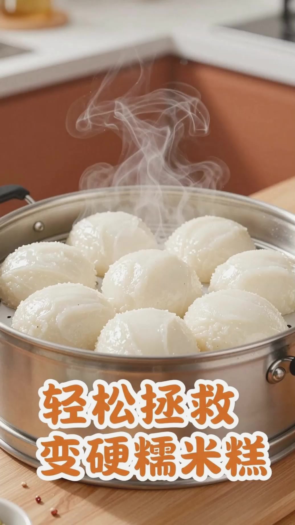 简单易学！糯米糕放硬，蒸锅隔水加热恢复软糯香甜