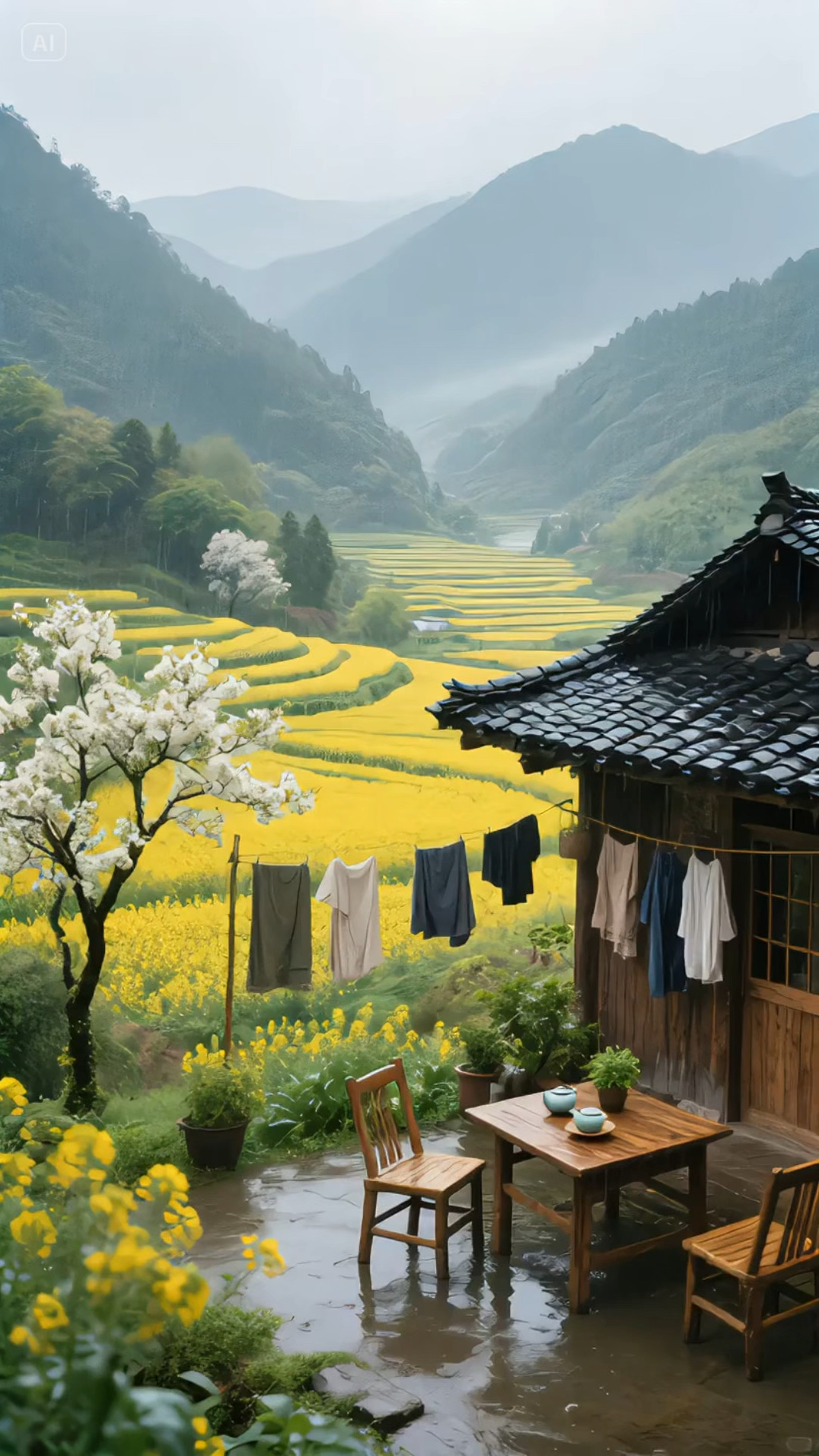 人群太吵了,去山间煮茶听雨,安静又孤独,踏实又自由 #治愈系