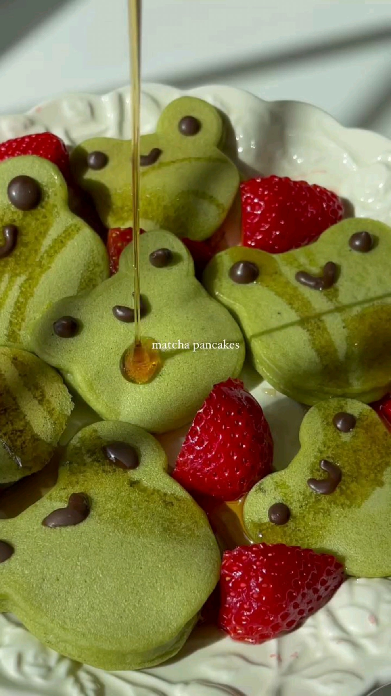 蛙蛙抹茶松饼|小朋友的卡通早餐~