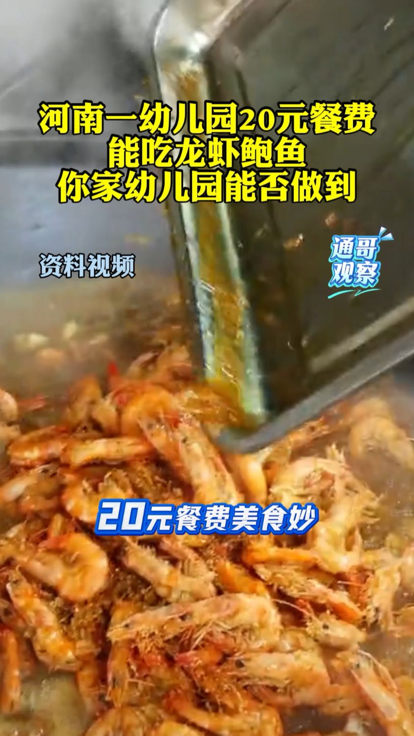 河南一幼儿园20元餐费能吃龙虾鲍鱼,这幼儿园凭啥能做到?