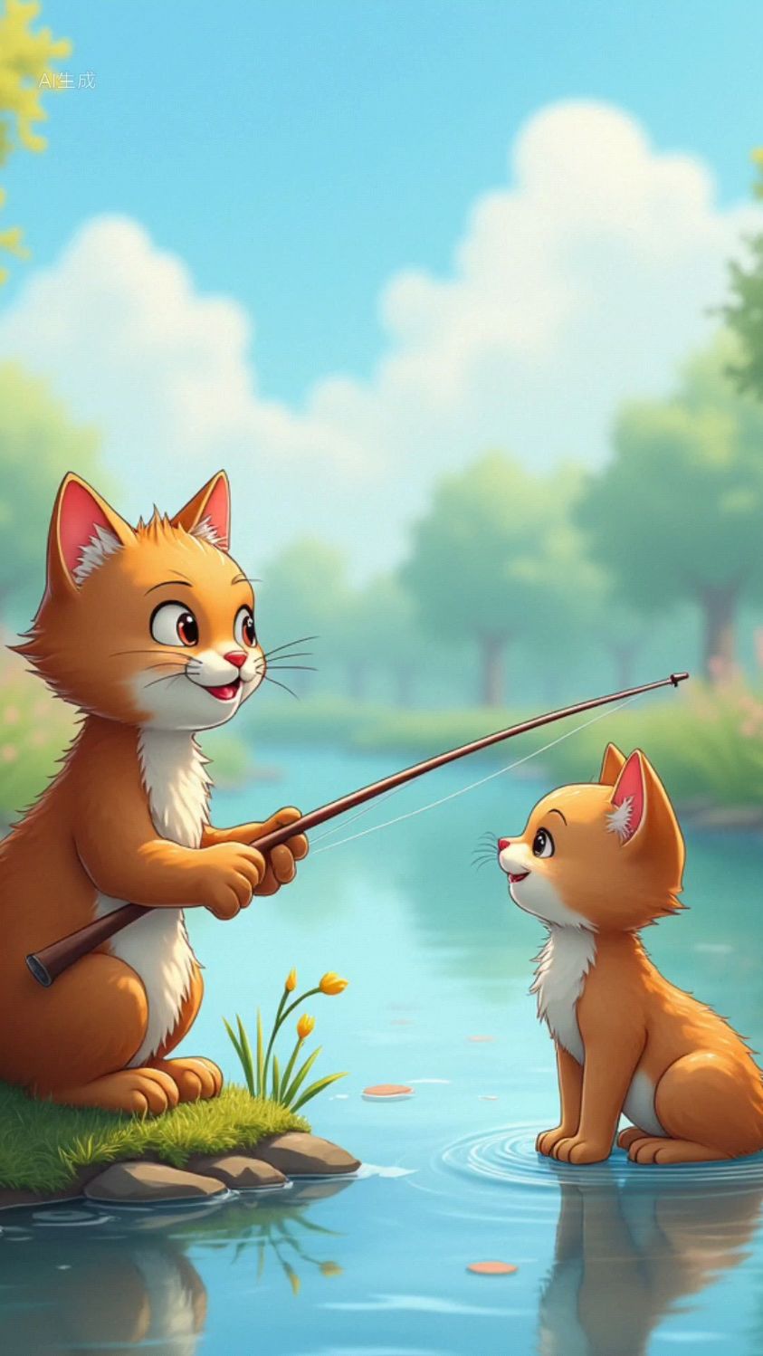 儿童睡前故事2 小猫钓鱼