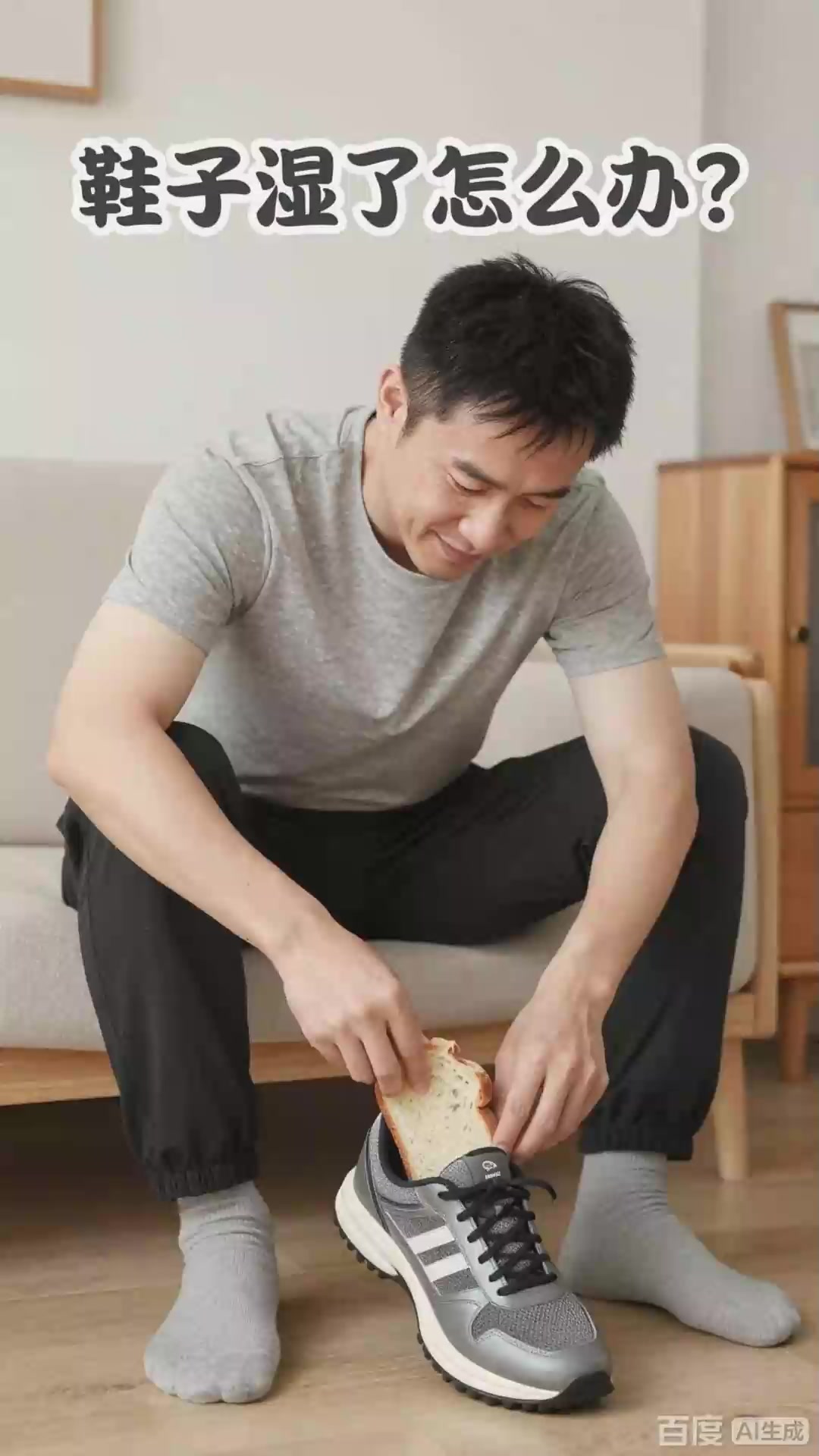 天哪!鞋子湿了?用干面包塞进去吸吸水。