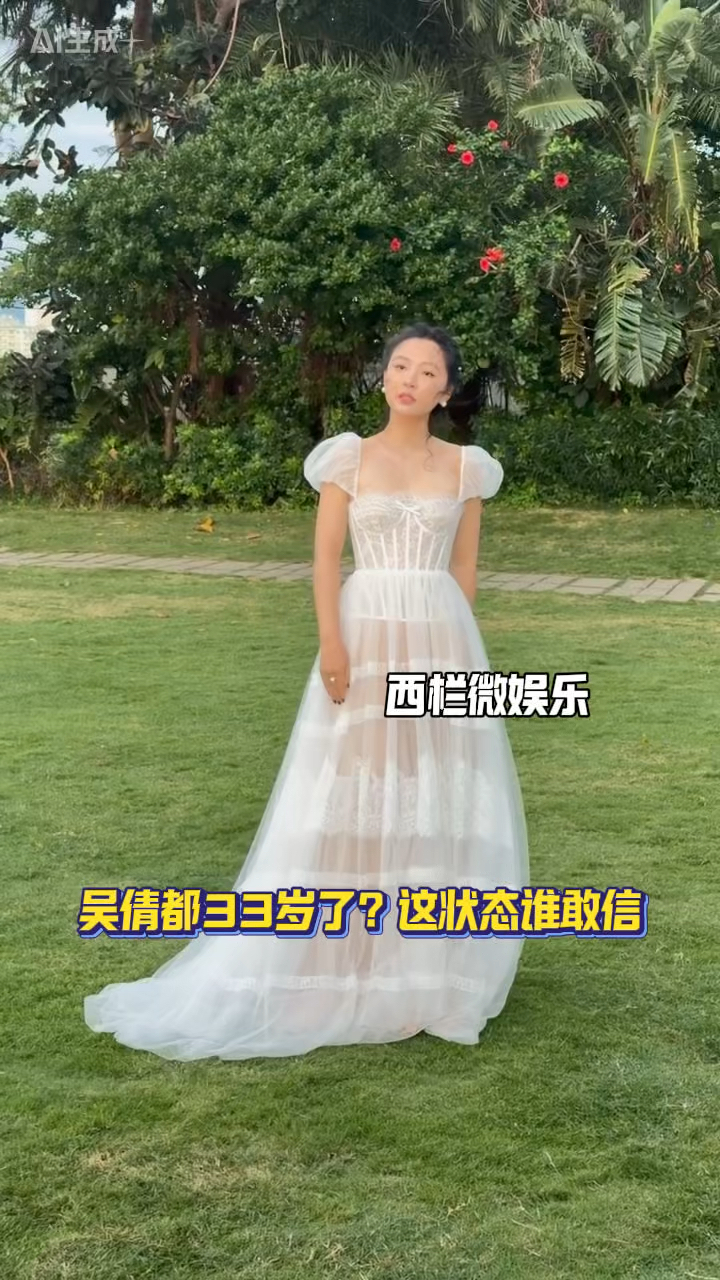 33岁吴倩当妈后还能保持这种小白花既视感，气质干净得像大学生