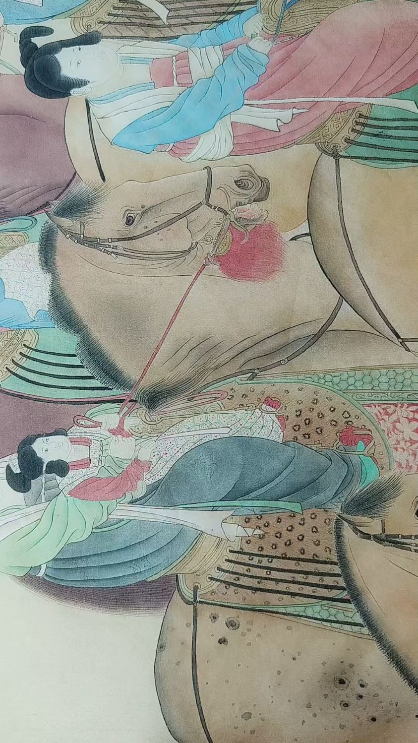 #工笔花鸟大白云笔#工笔国画直播#宋画入门教程#虢国夫人游春图