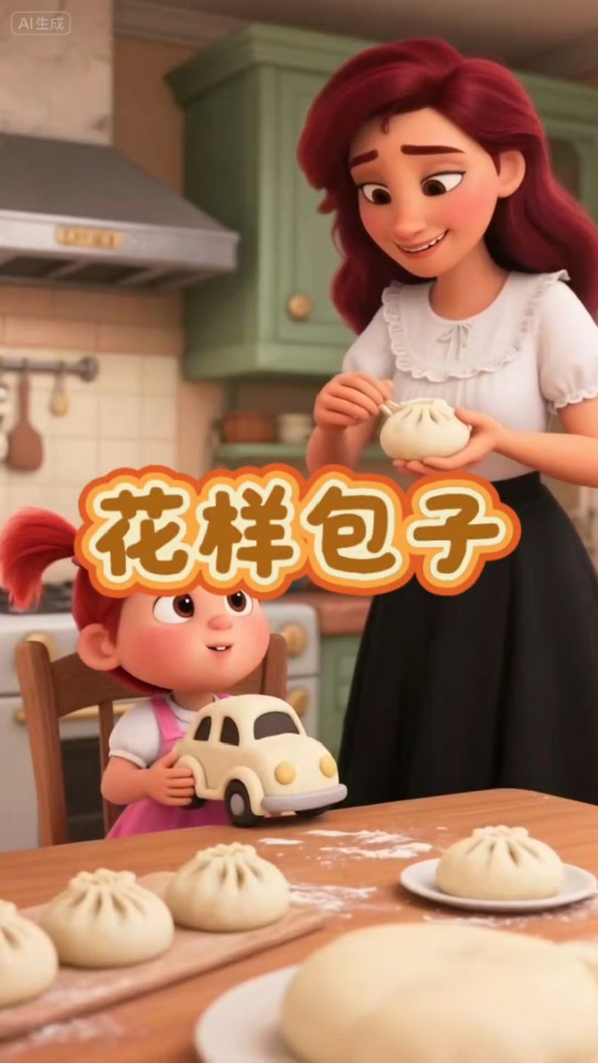 妈妈做的花样包子,小朋友超喜欢!