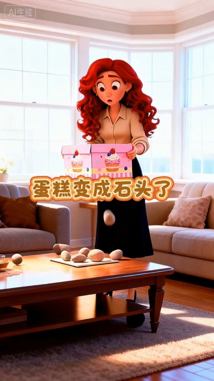 蛋糕变成石头了。