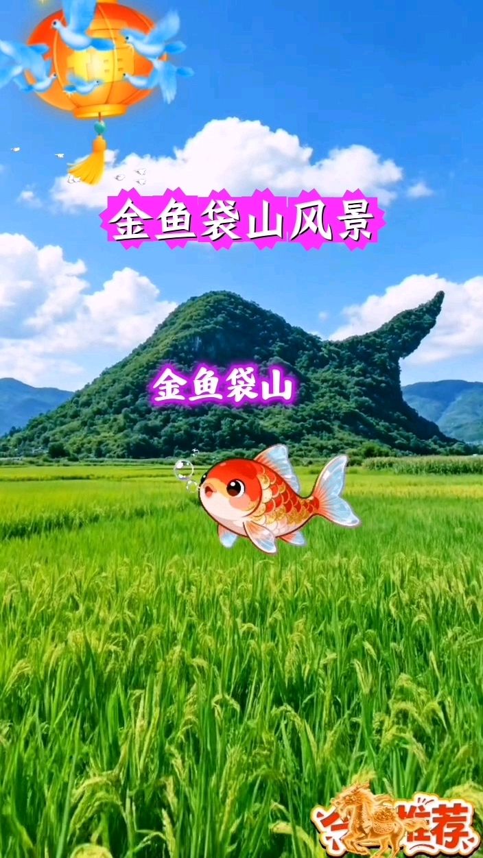 绝美金鱼袋山田园风景，太治愈了