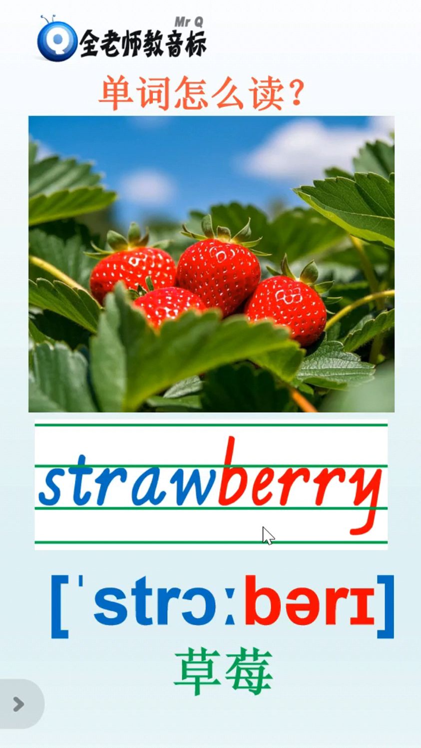 草莓的英语单词strawberry怎么读,英语音标怎样拼