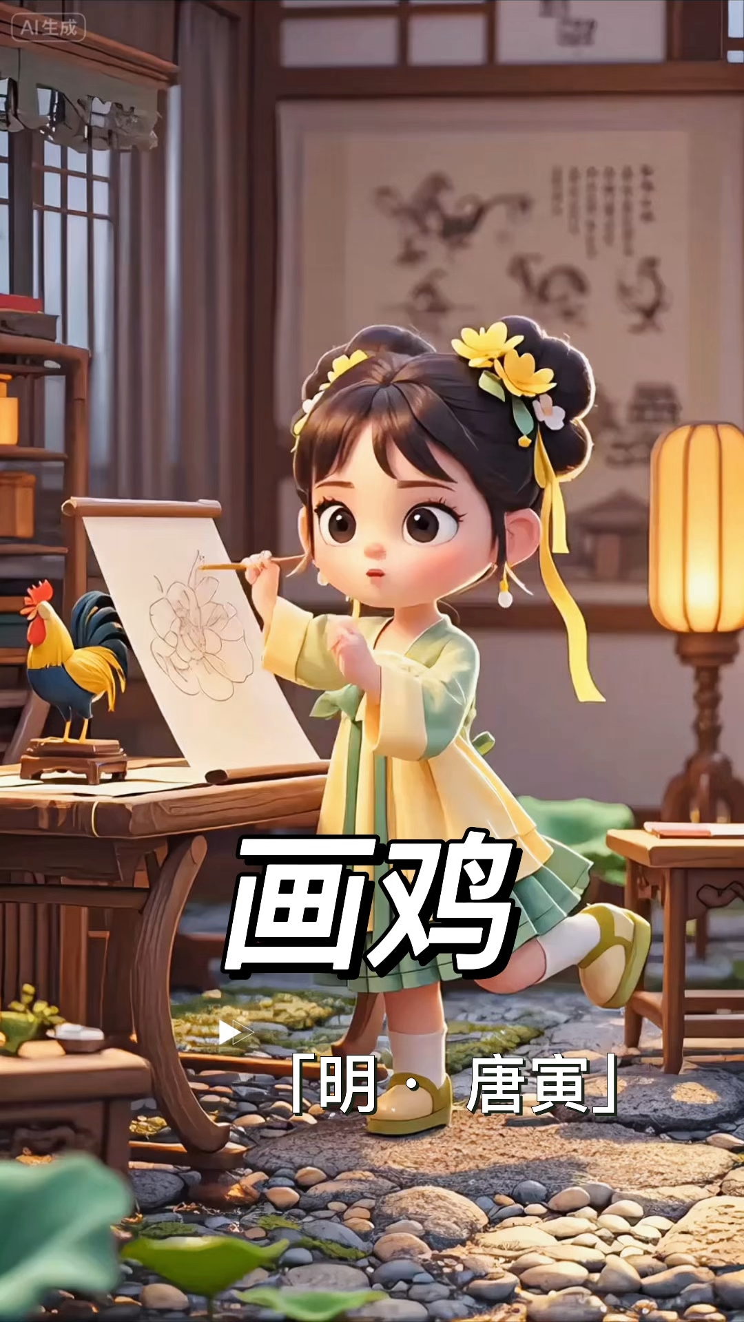 《画鸡》明·唐寅