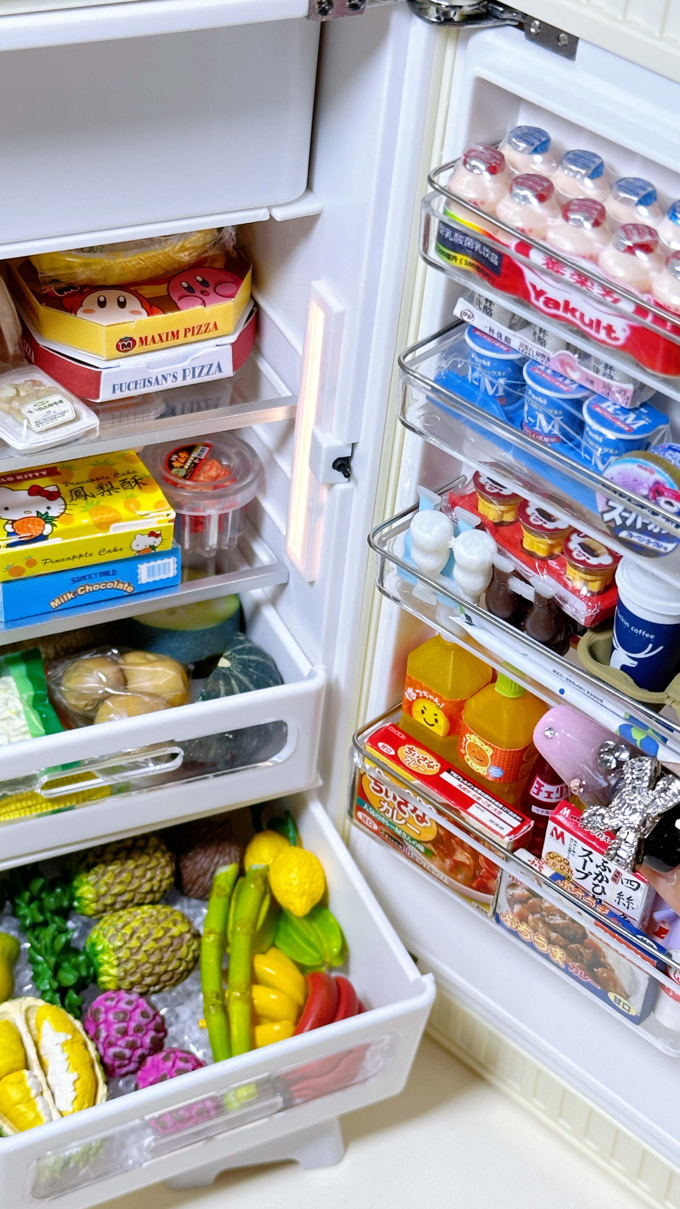 沉浸式收纳微缩食玩冰箱