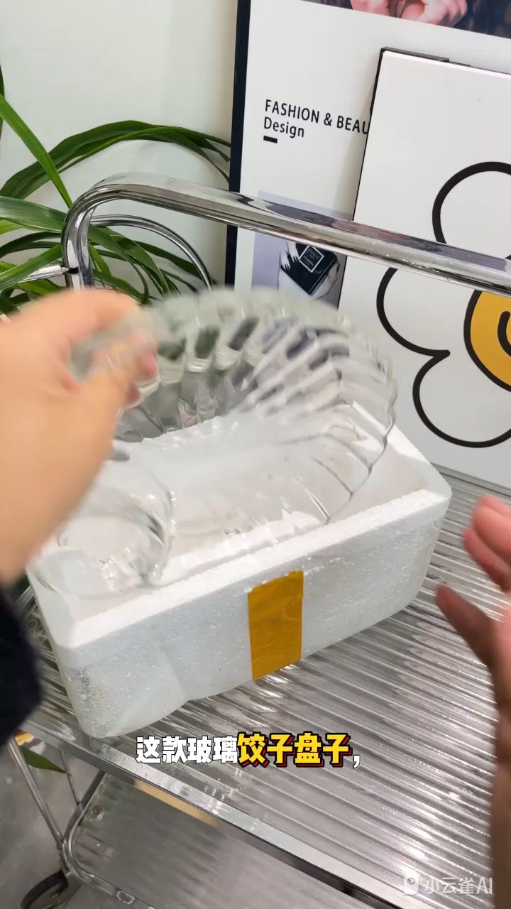玻璃饺子盘带醋碟