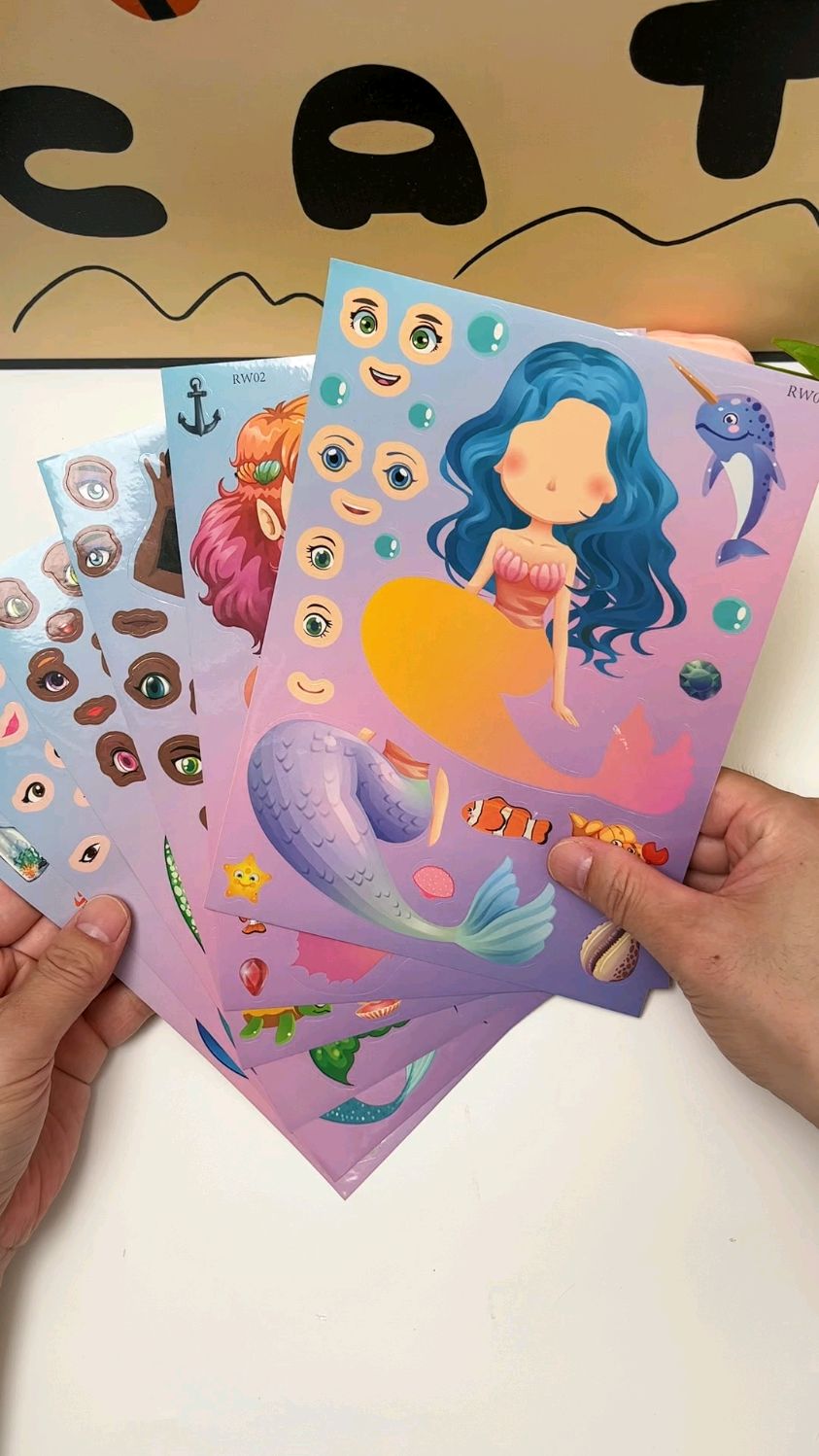 卡通美人鱼贴纸来了