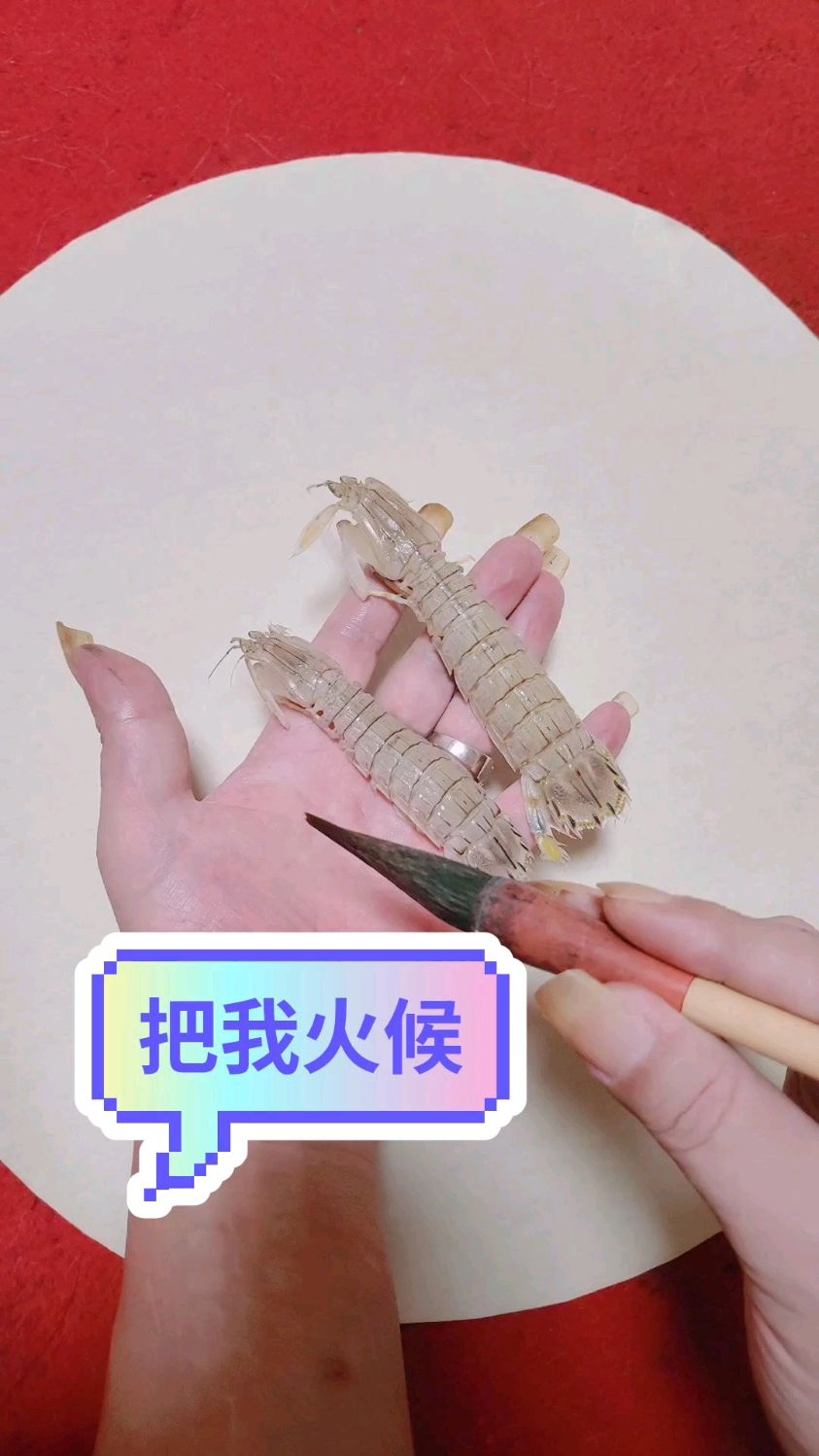 画皮皮虾要把握住水墨火候