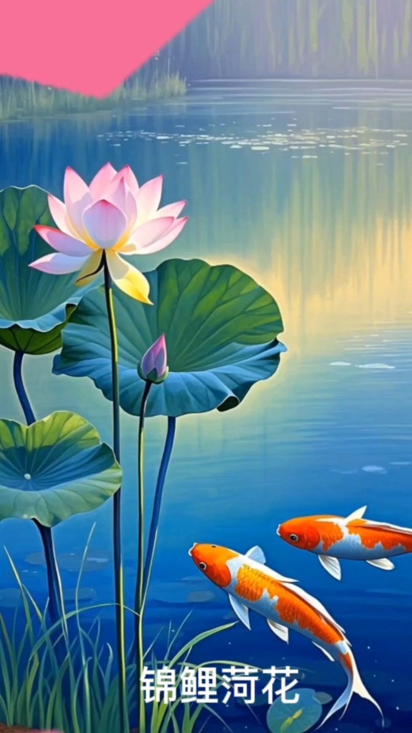 停停荷花 锦鲤畅游