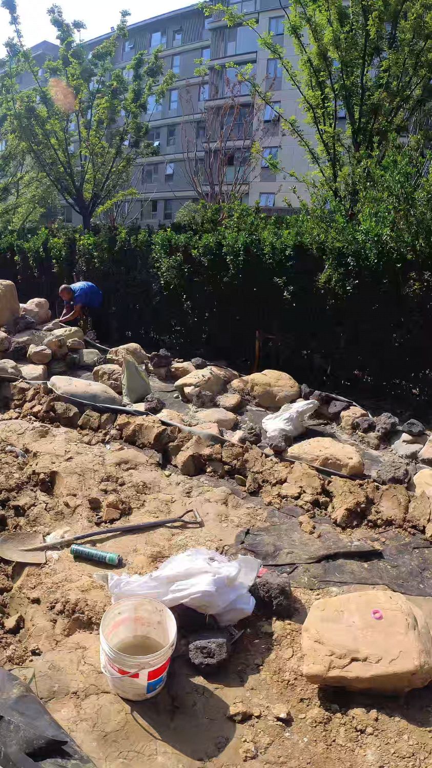 沉浸式体验生态鱼池建造过程