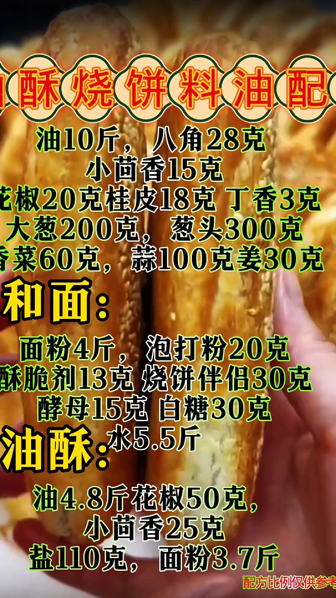 油酥烧饼配方来喽!