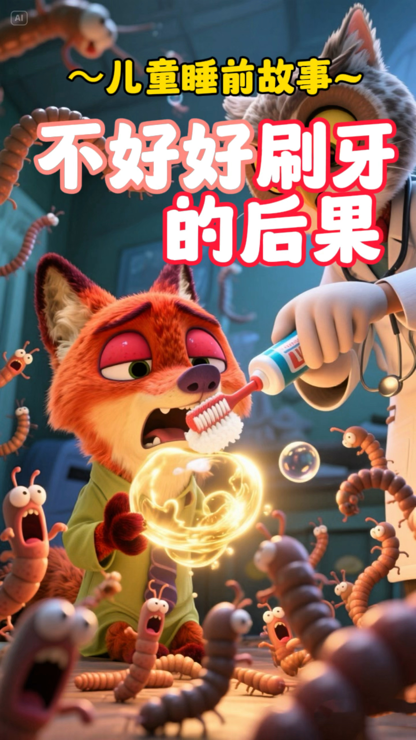 儿童睡前故事《不好好刷牙的后果》有声绘本