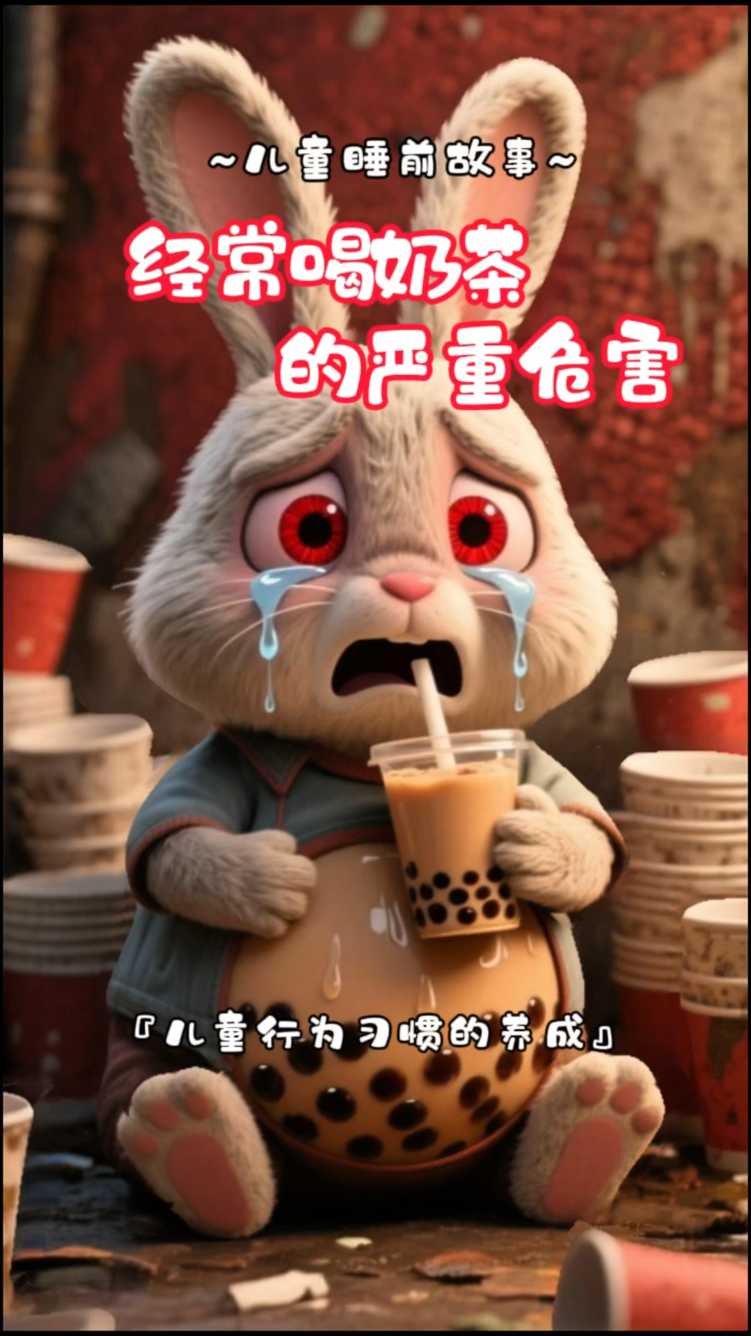儿童睡前故事《经常喝奶茶的严重危害》有声绘本