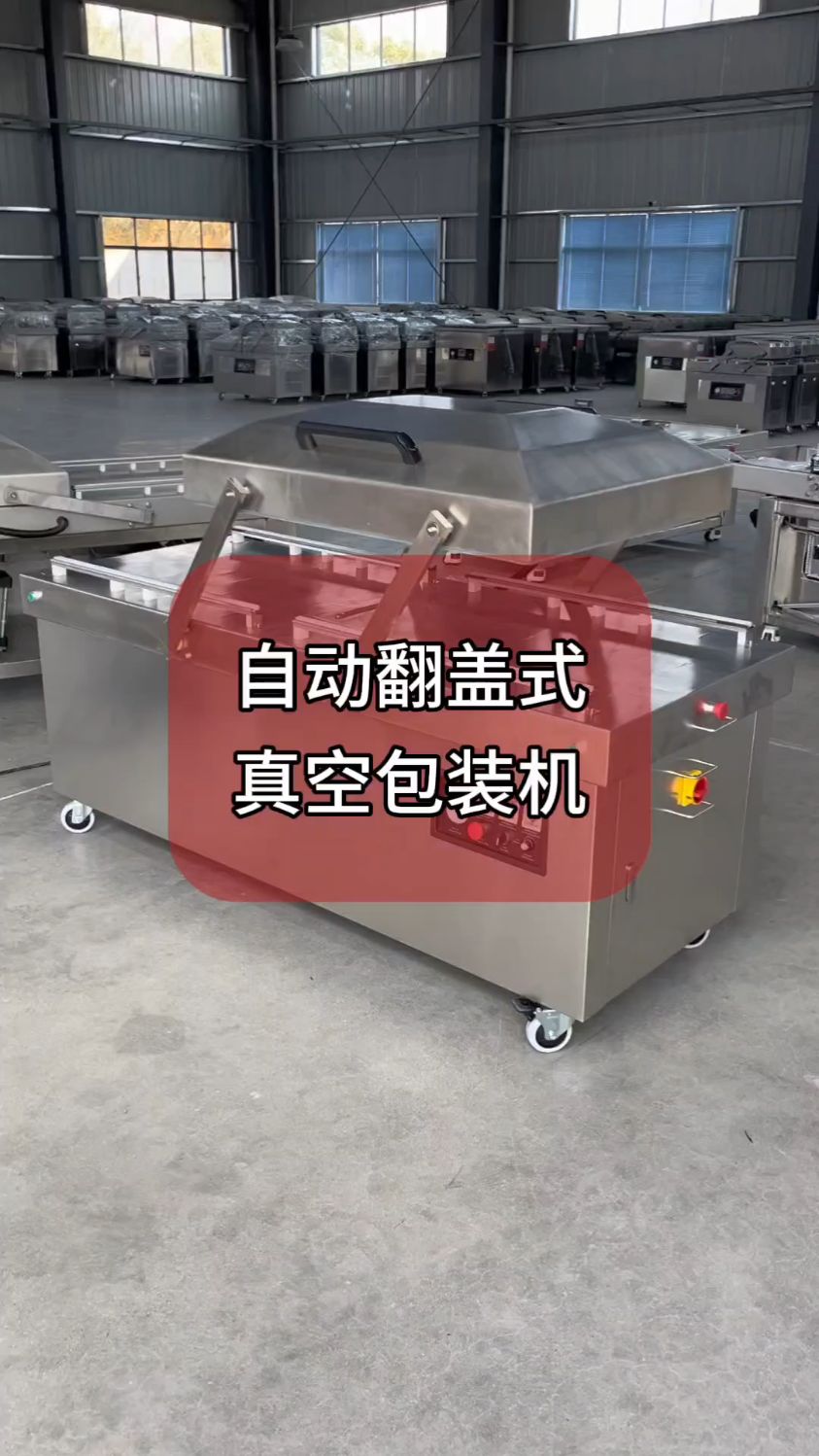 自动商用820型自动摆盖式平板式工厂用大型双室内抽真空包装机