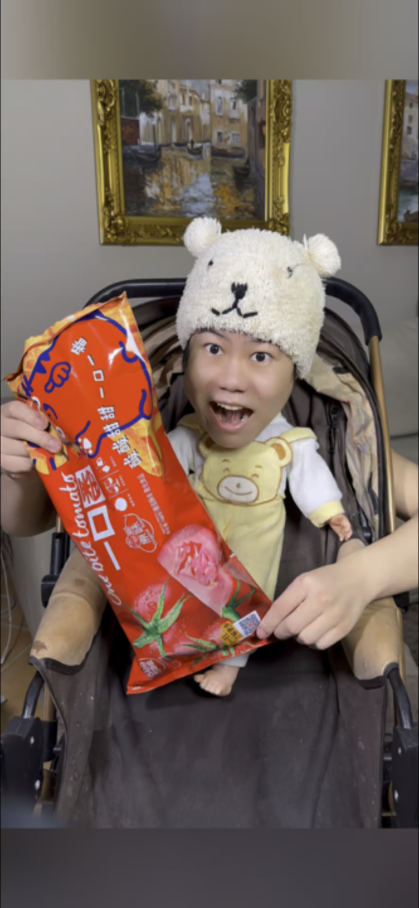 番茄味大包虾条真好吃