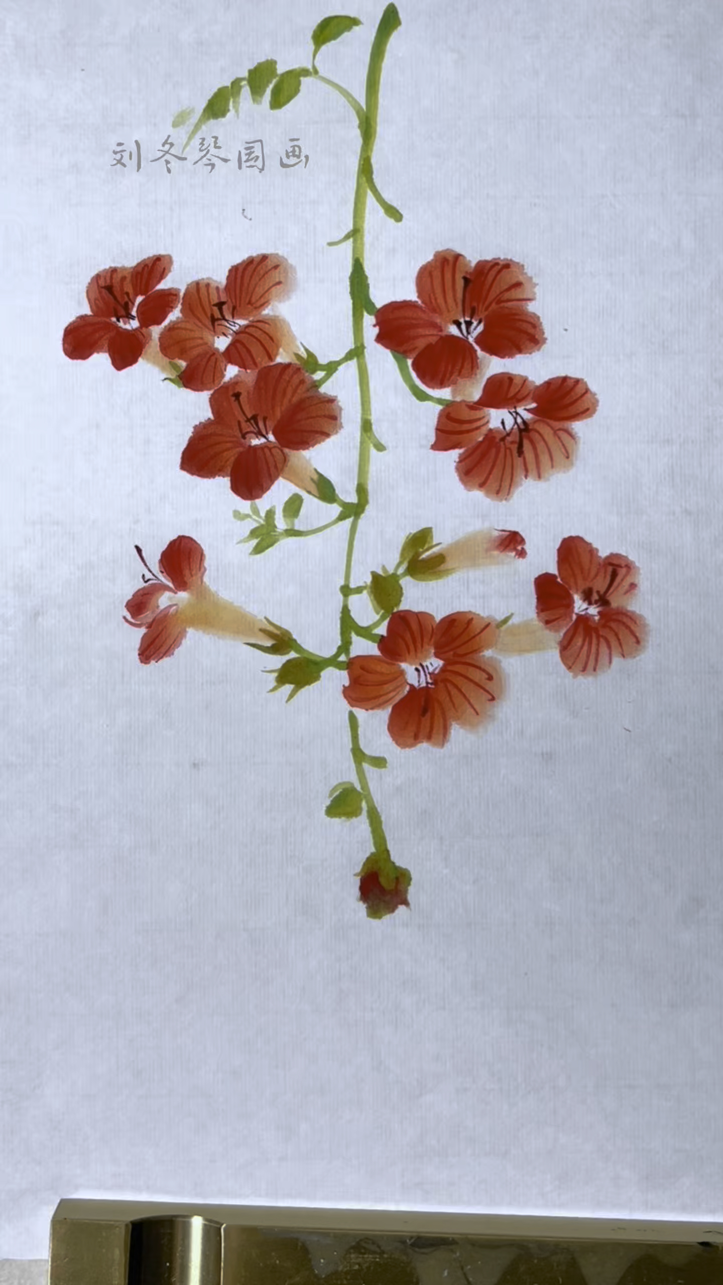 小写意凌霄花的画法