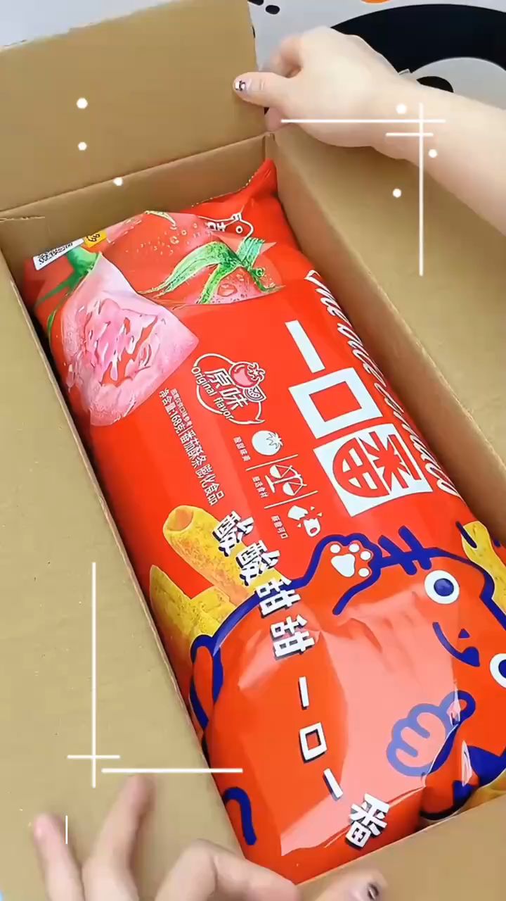 这个番茄味虾条真是太好吃了