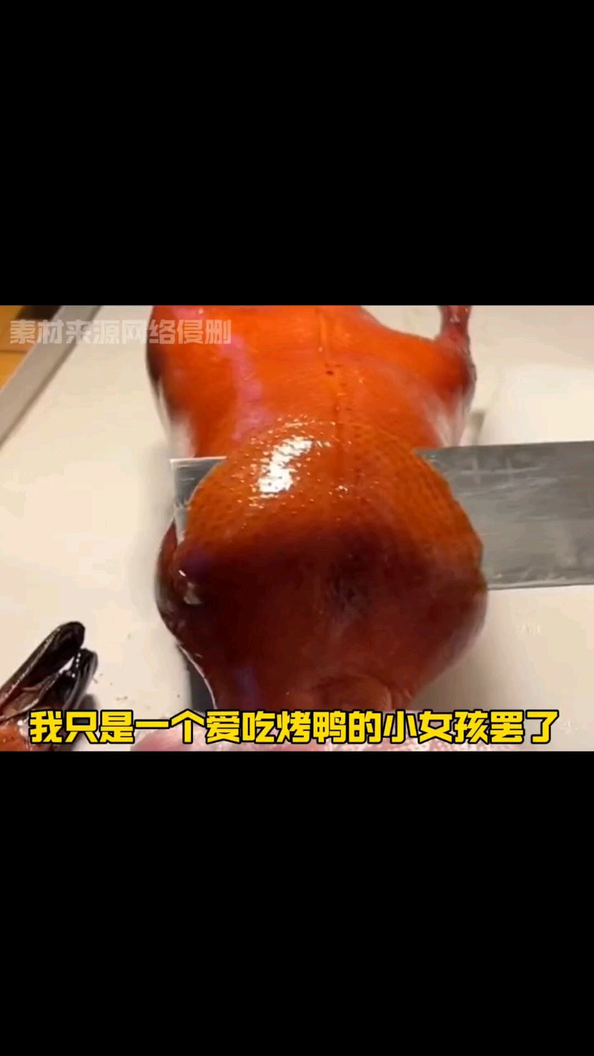 此时一位爱吃烤鸭的小女孩默默的碎了