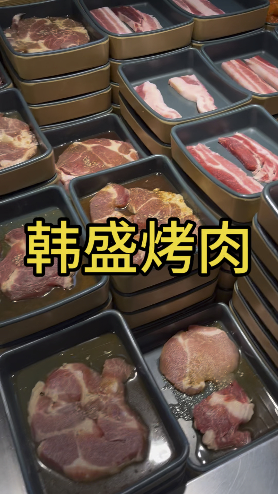 韩盛自助烤肉不错,牛肉种类很多。