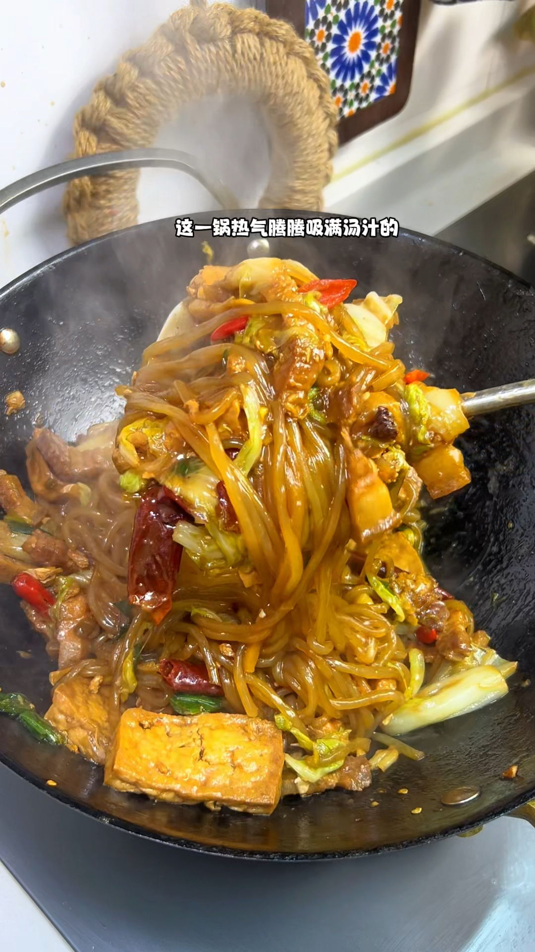 热气腾腾吸满汤汁的白菜猪肉炖粉条