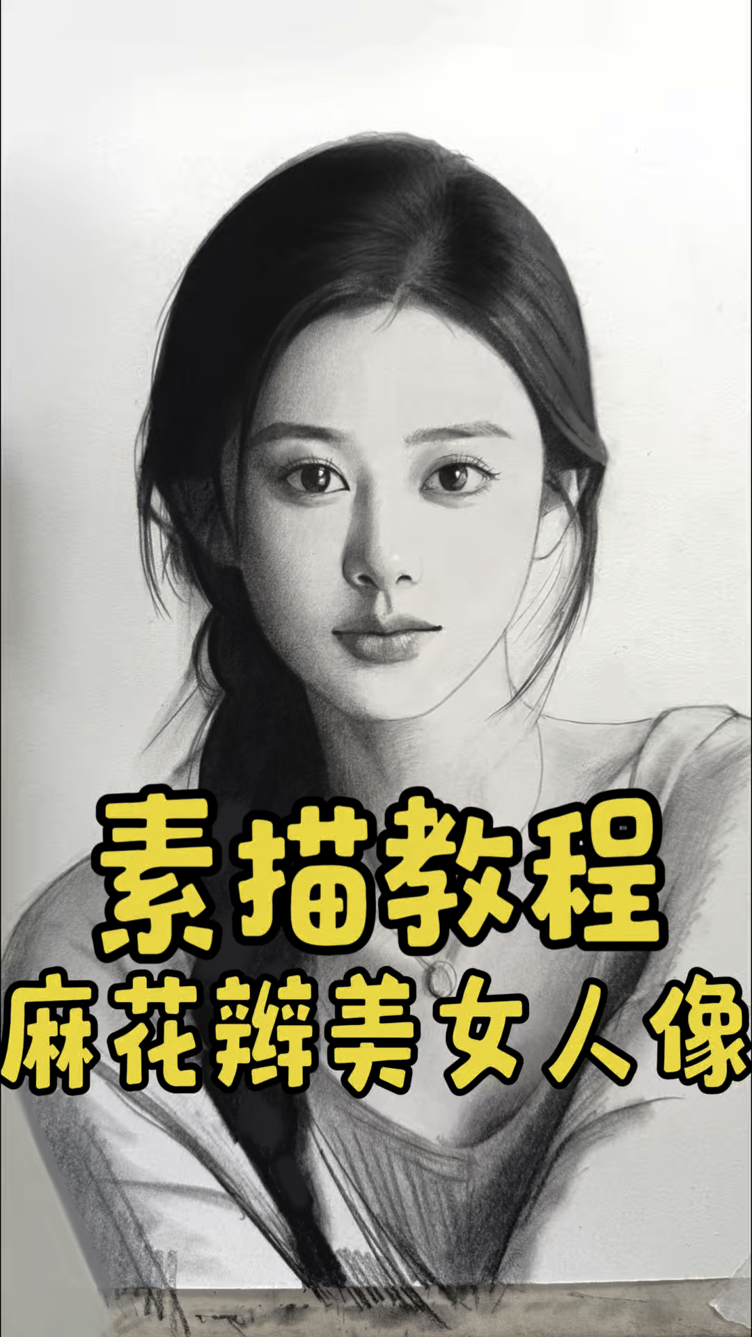 教你画麻花辫美女人像,大家一起来画画吧!