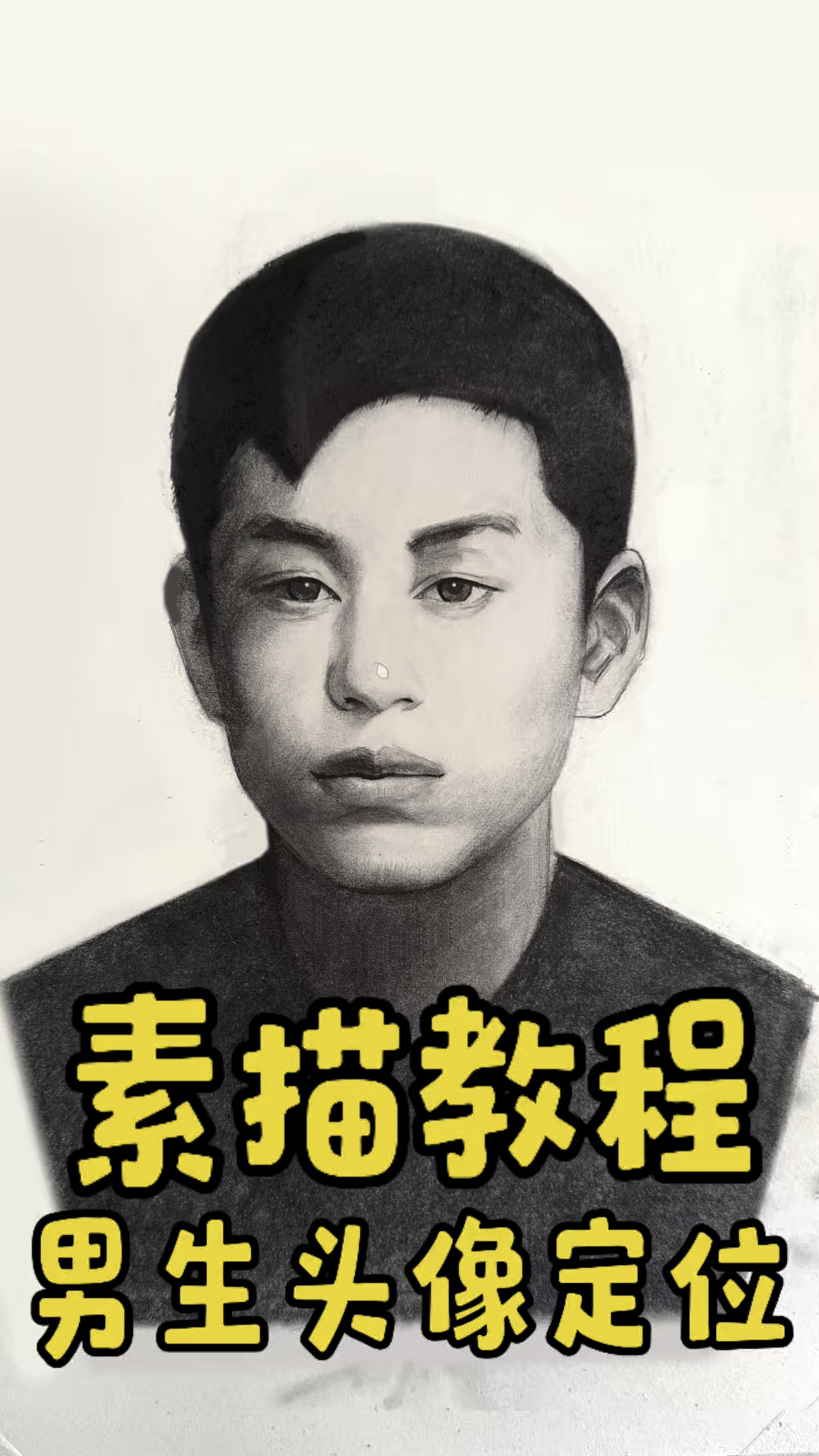 素描教程-男生头像定位方法!