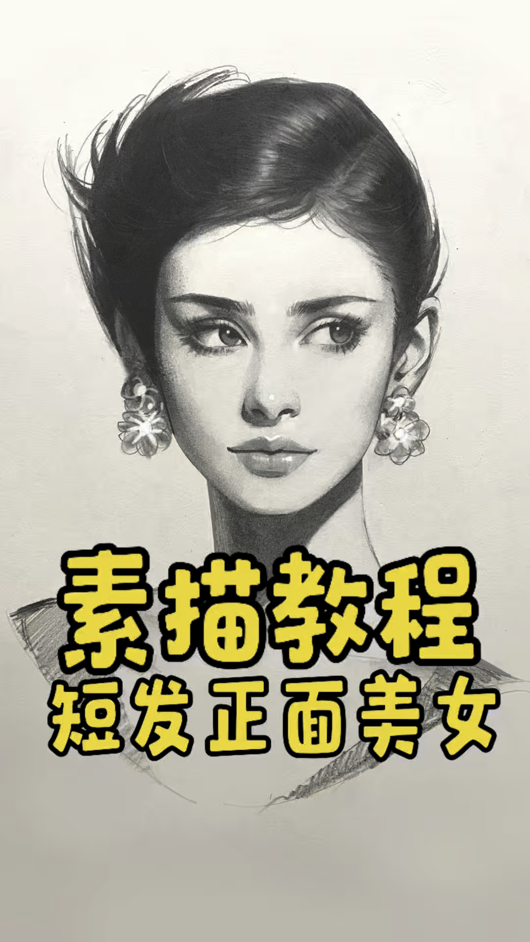 短发正脸美女人像教程,一起来画画!