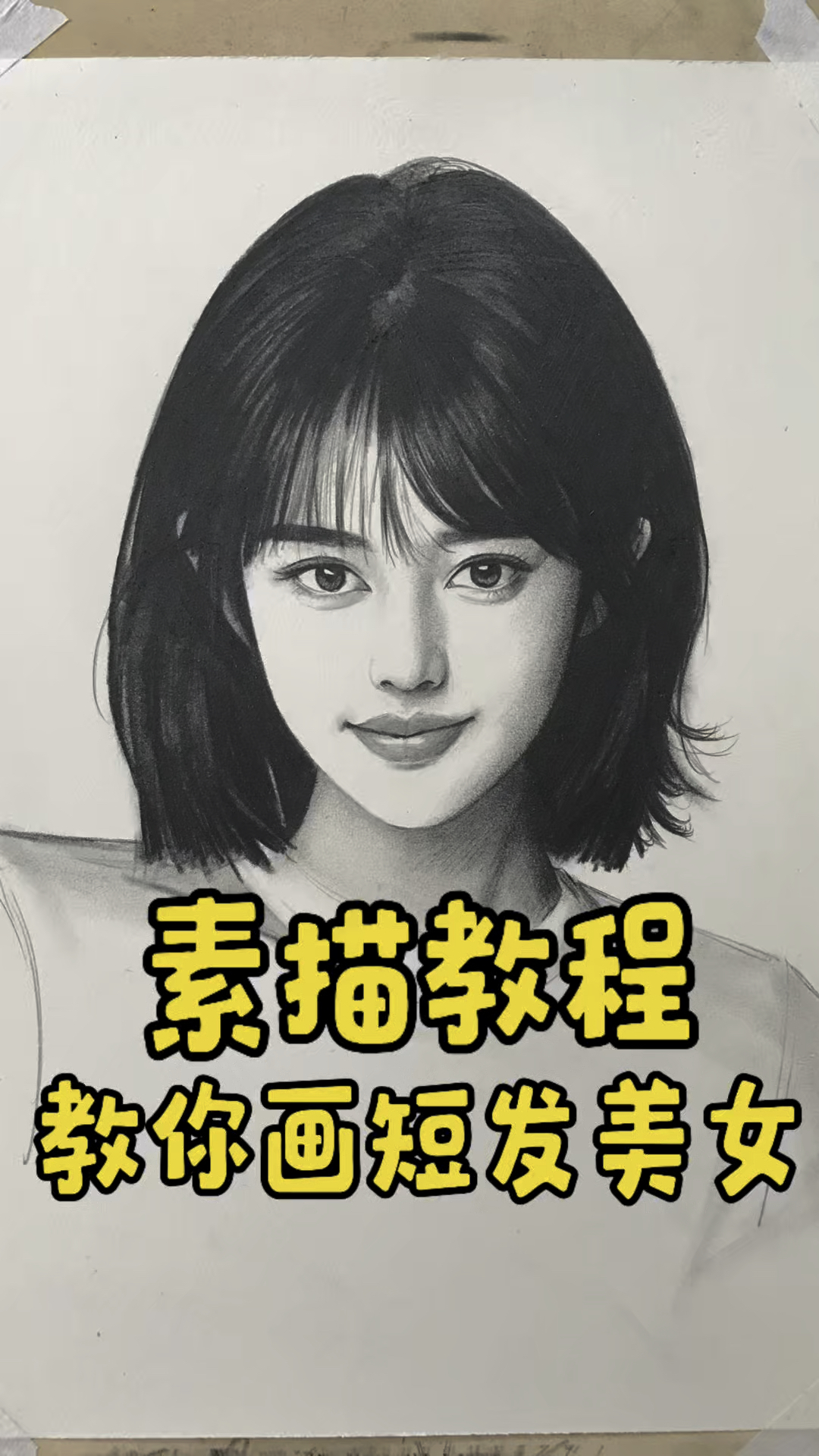 正脸短发美女该怎么画?老师来教你!