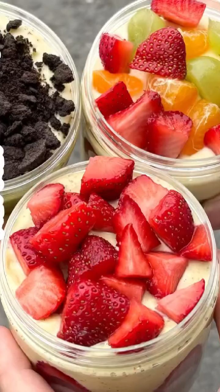 草莓水果巧克力罐罐,配上布丁太可爱了吧