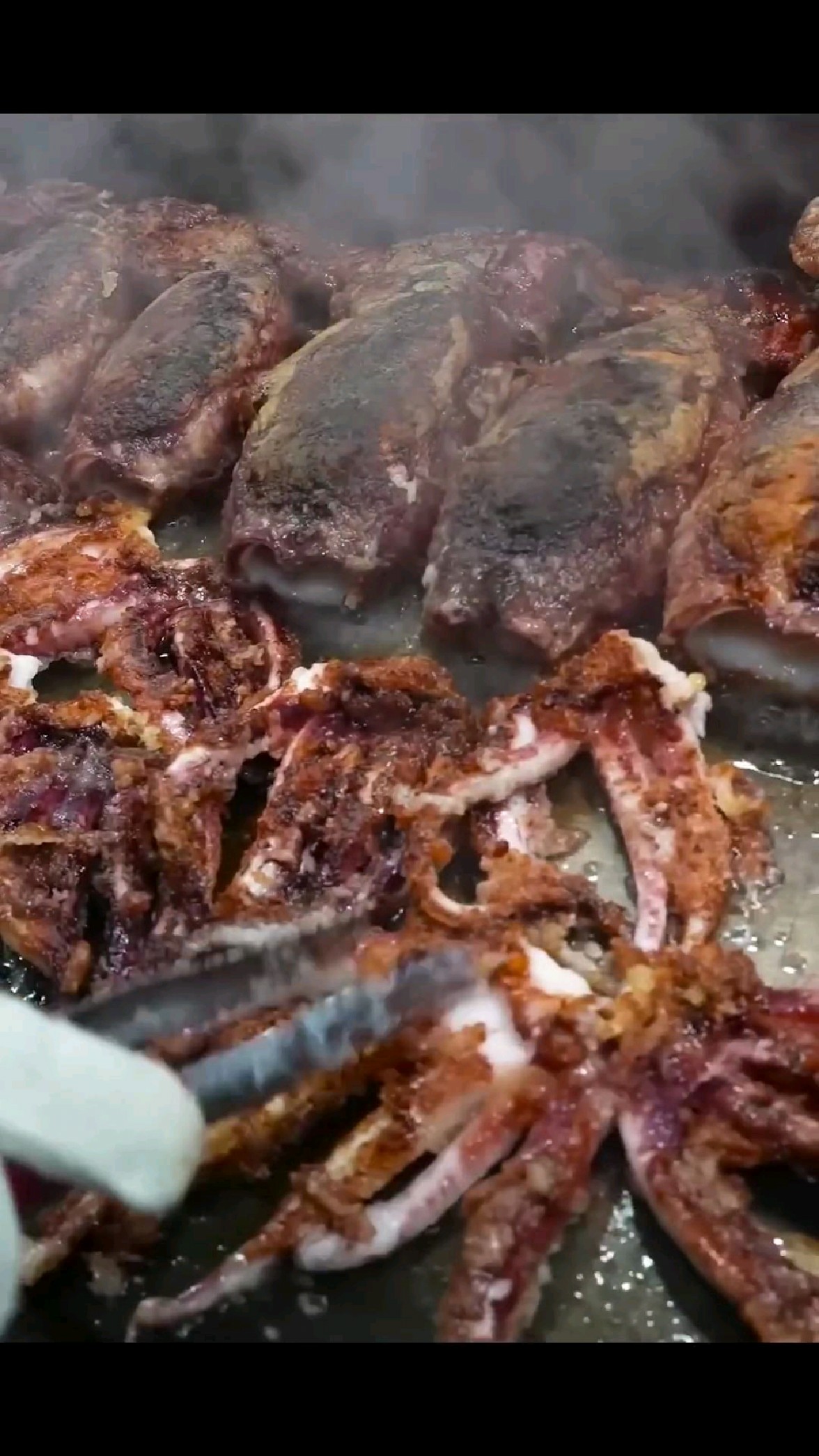 韩国美食|原只铁板烤鱿鱼