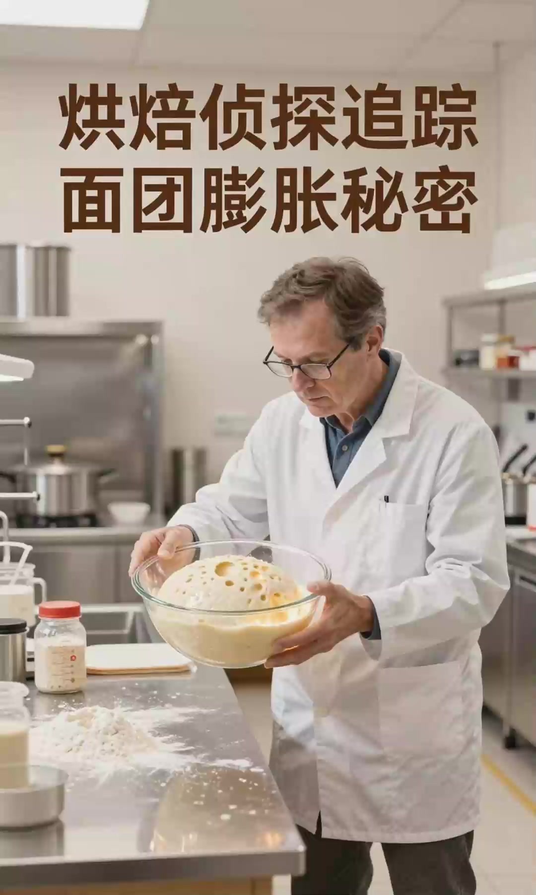 面包发酵:酵母产气,面团膨胀松软