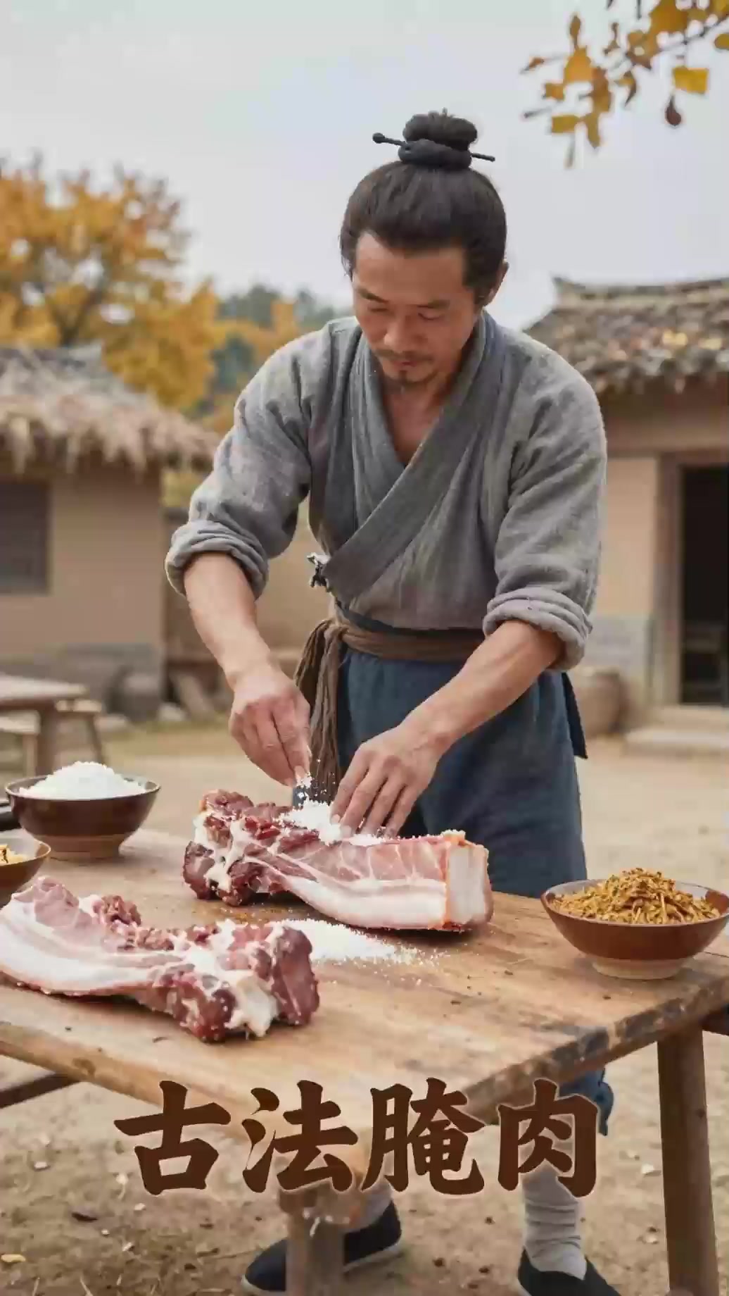 古代没有冰箱腌制肉类?古法腌肉防腐入味可存放整年。