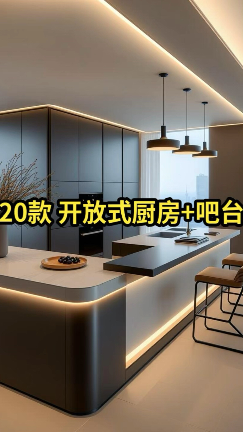 20款开放式厨房吧台一体设计效果实拍分享