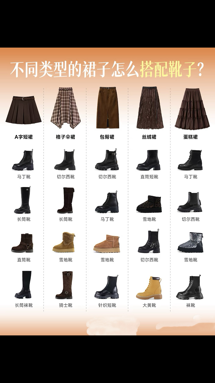 穿搭 | 不同裙子搭配什么靴子