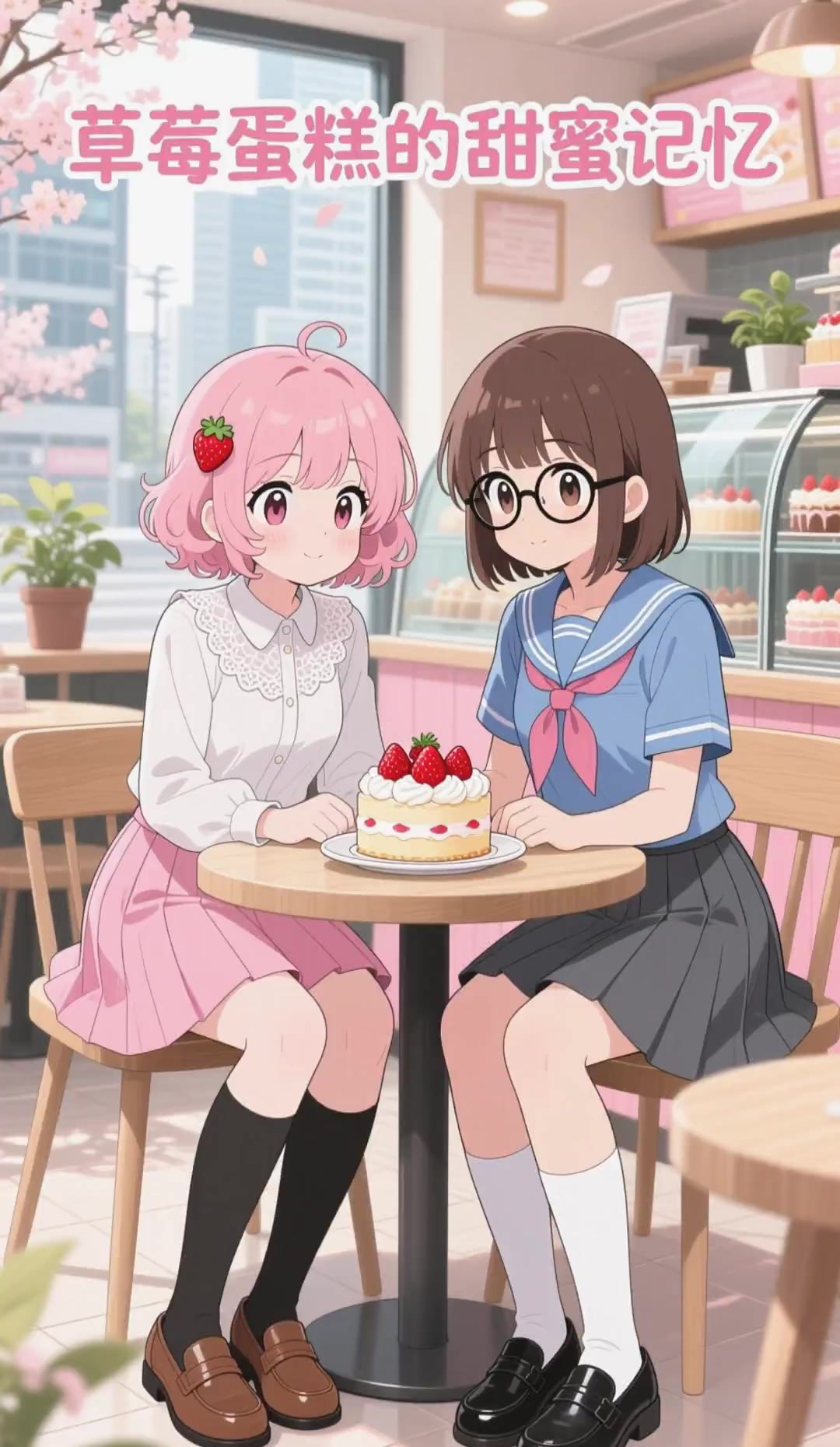 伊波樱与栗山未来：甜品店的草莓蛋糕