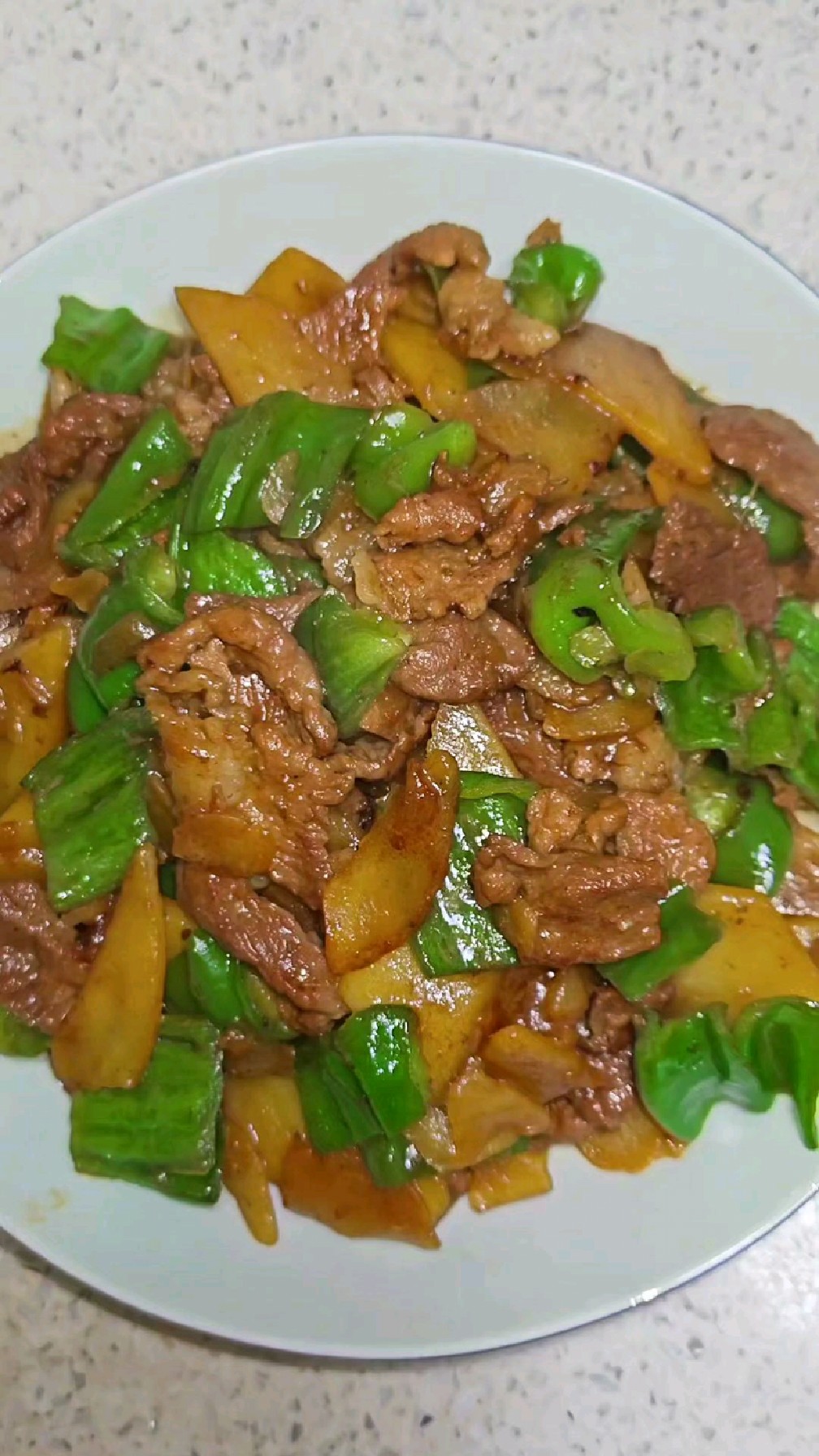 天津超级下饭家常菜土豆辣子肉片配米饭吃太棒了，两碗米饭起步！