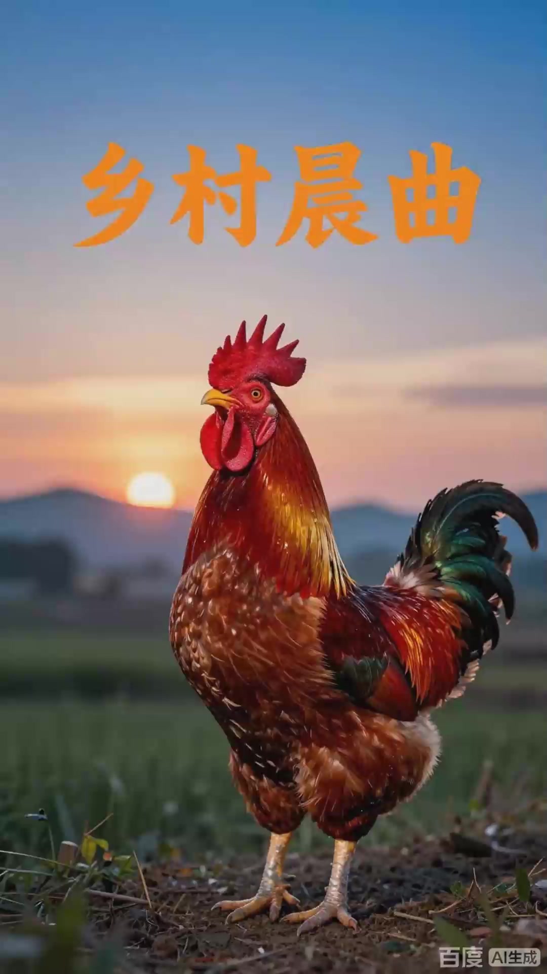 公鸡打鸣声图鉴:乡村日出的自然时间信号。