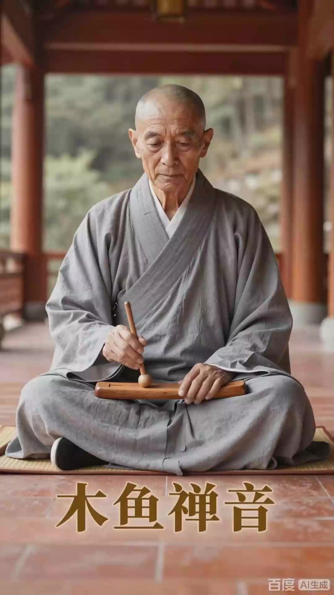 寺院木鱼轻响声,沉淀心灵的宁静韵律音。