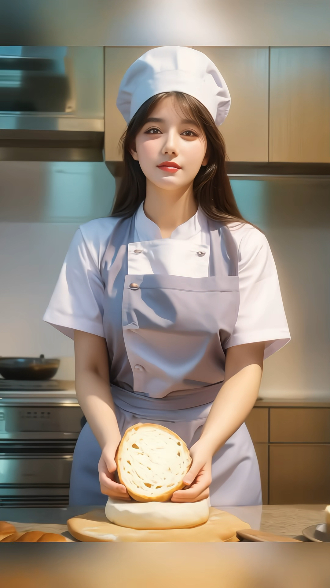用Ai制作女面包师的一生