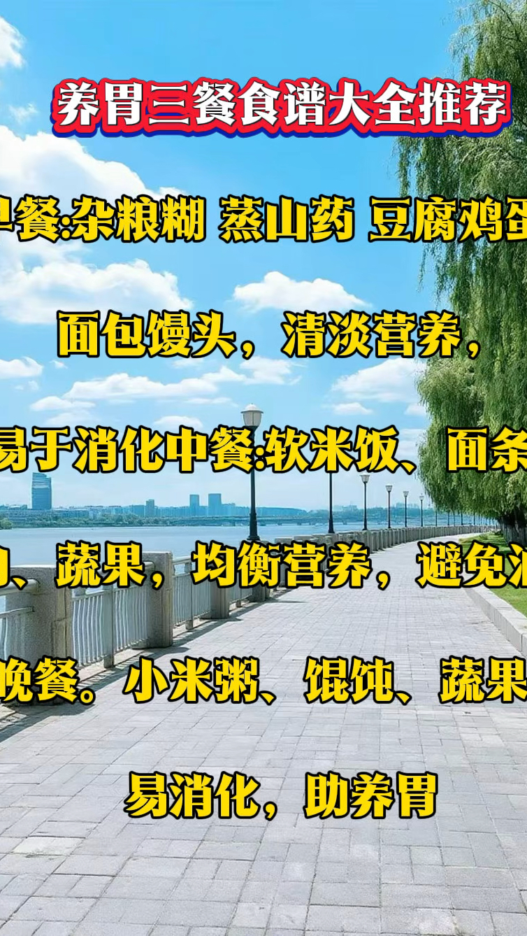 养胃三餐食谱大全推荐