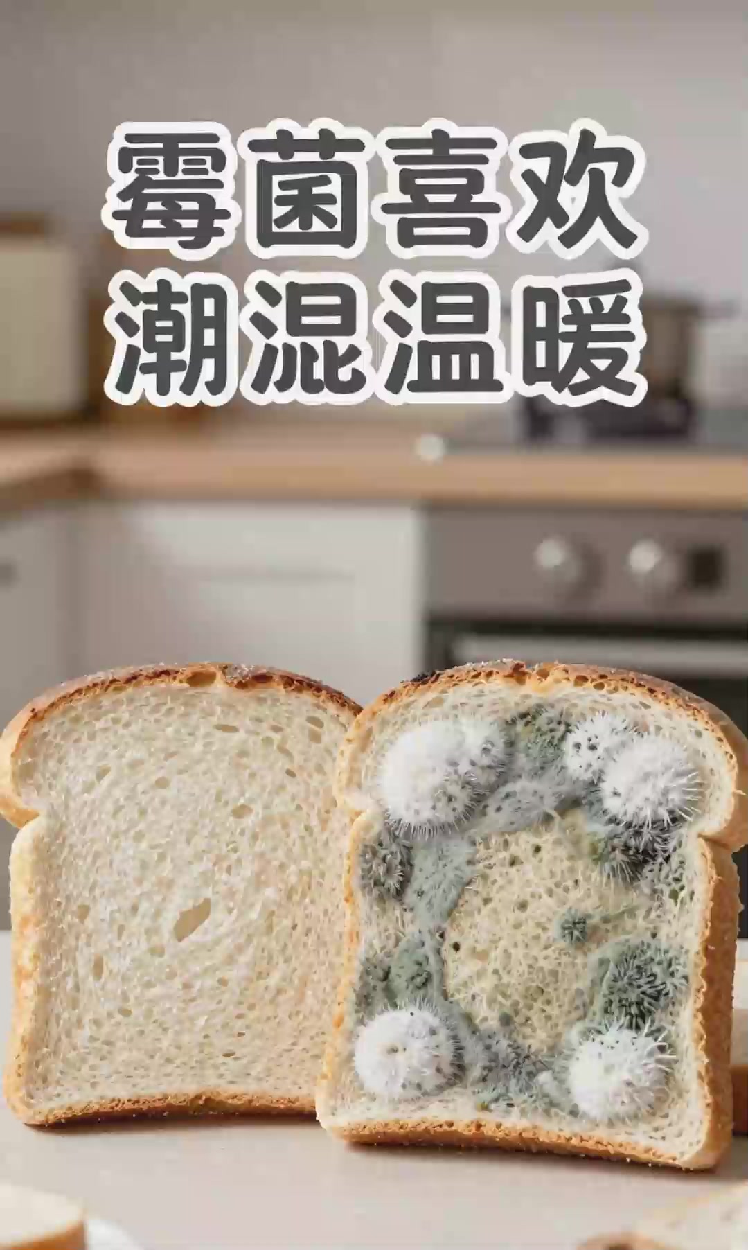 霉菌生长条件，面包片在不同环境长毛！