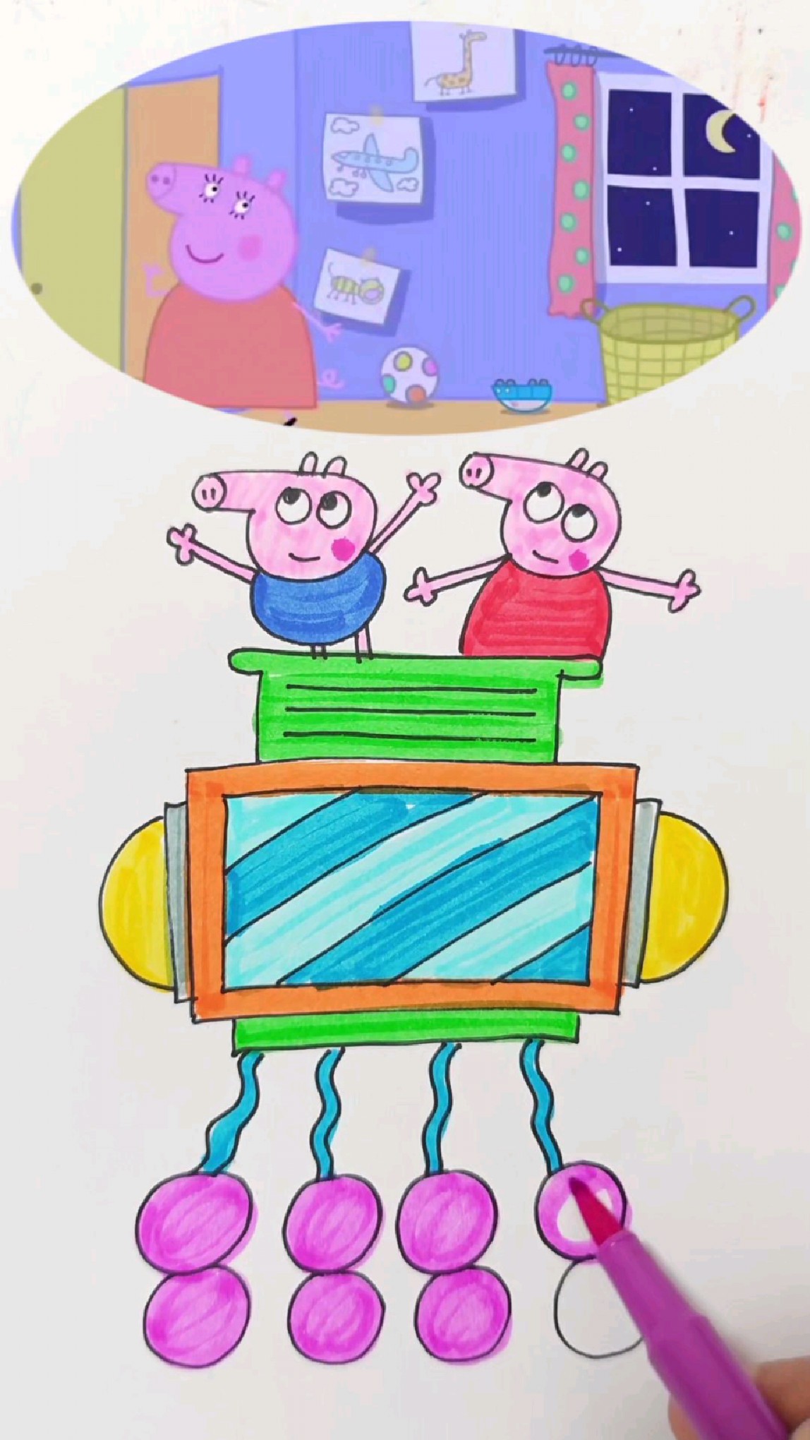 创意手绘简笔画小猪佩奇