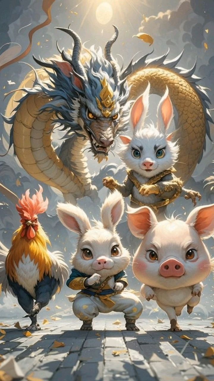 Q版十二生肖他来了(龙兔鸡猪)#原创视频#ai制作#上热门