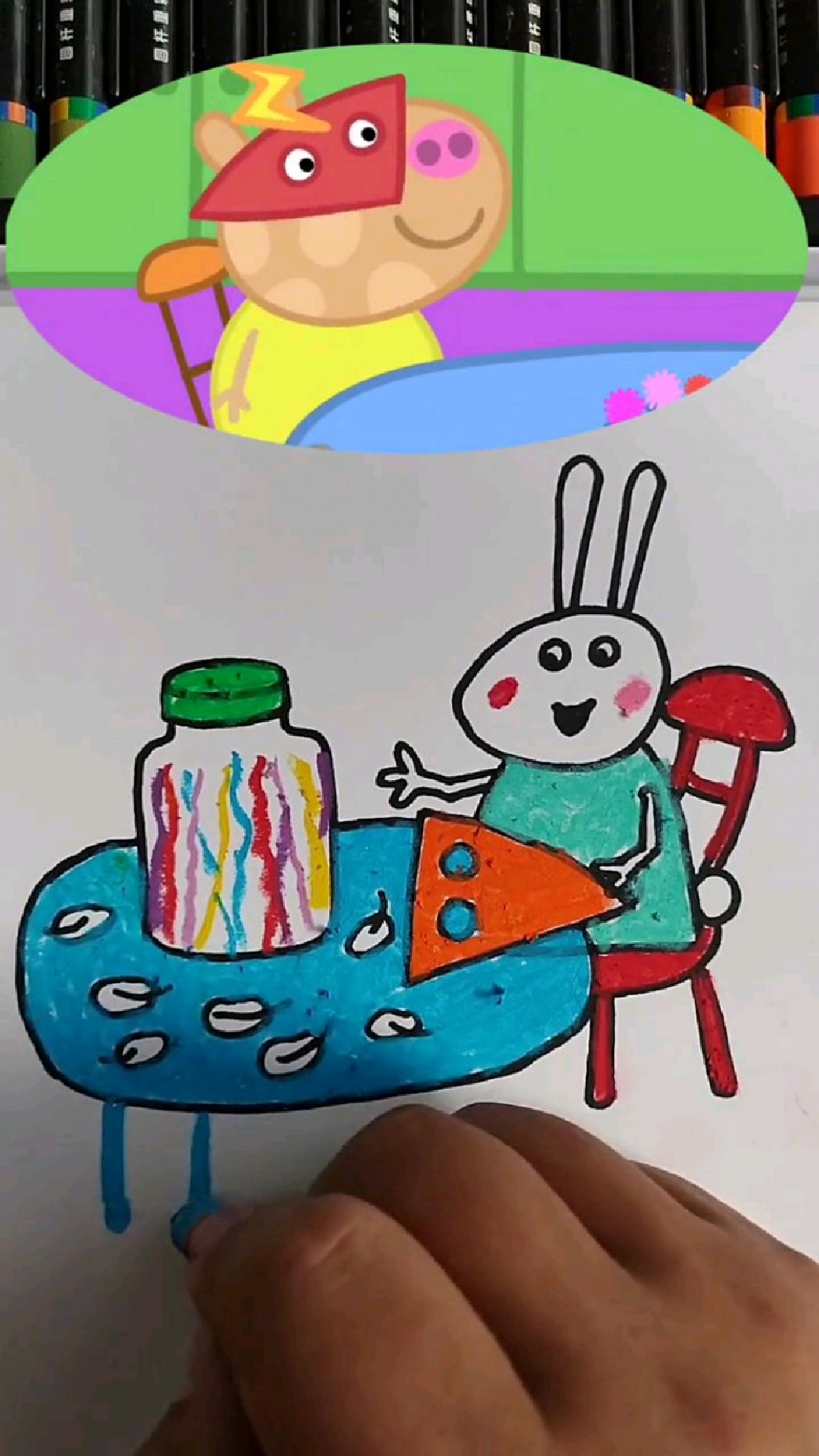 小兔瑞贝卡创意简笔画
